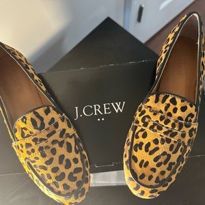 J. Crew Calf Hair Leopard Loafers